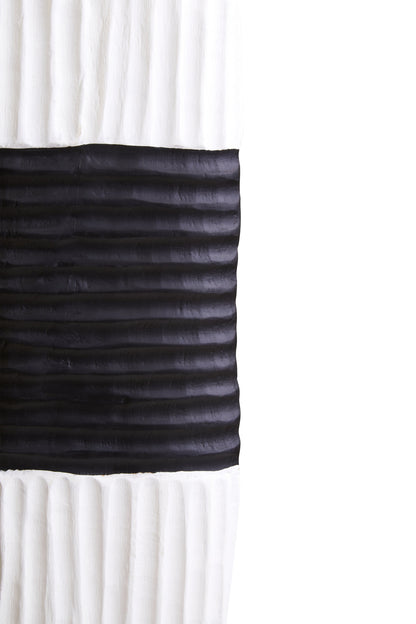 Luxe Decor Black and White Oblong Mango Wood Sculpture