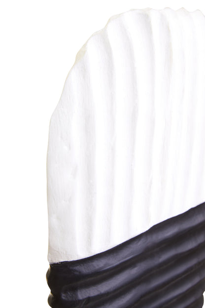 Luxe Decor Black and White Oblong Mango Wood Sculpture