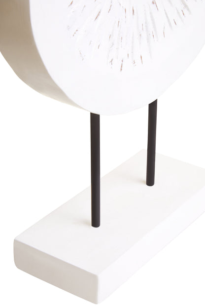 Luxe Decor Small Distressed White Mango Wood Sculpture