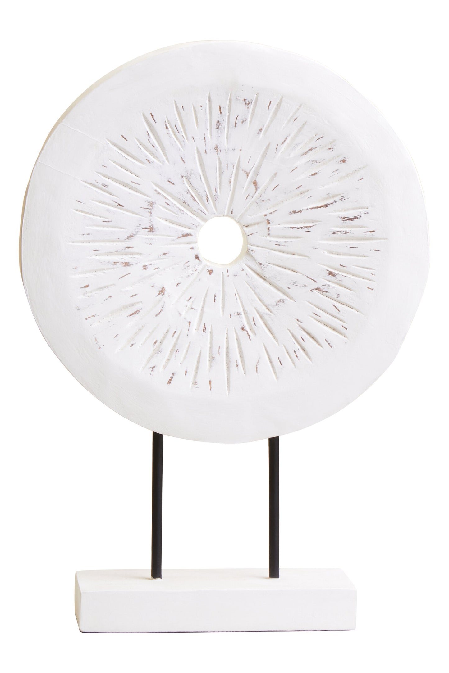 Luxe Decor Small Distressed White Mango Wood Sculpture