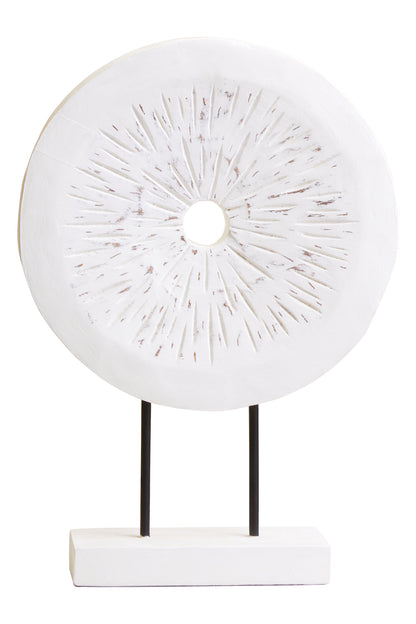 Luxe Decor Small Distressed White Mango Wood Sculpture