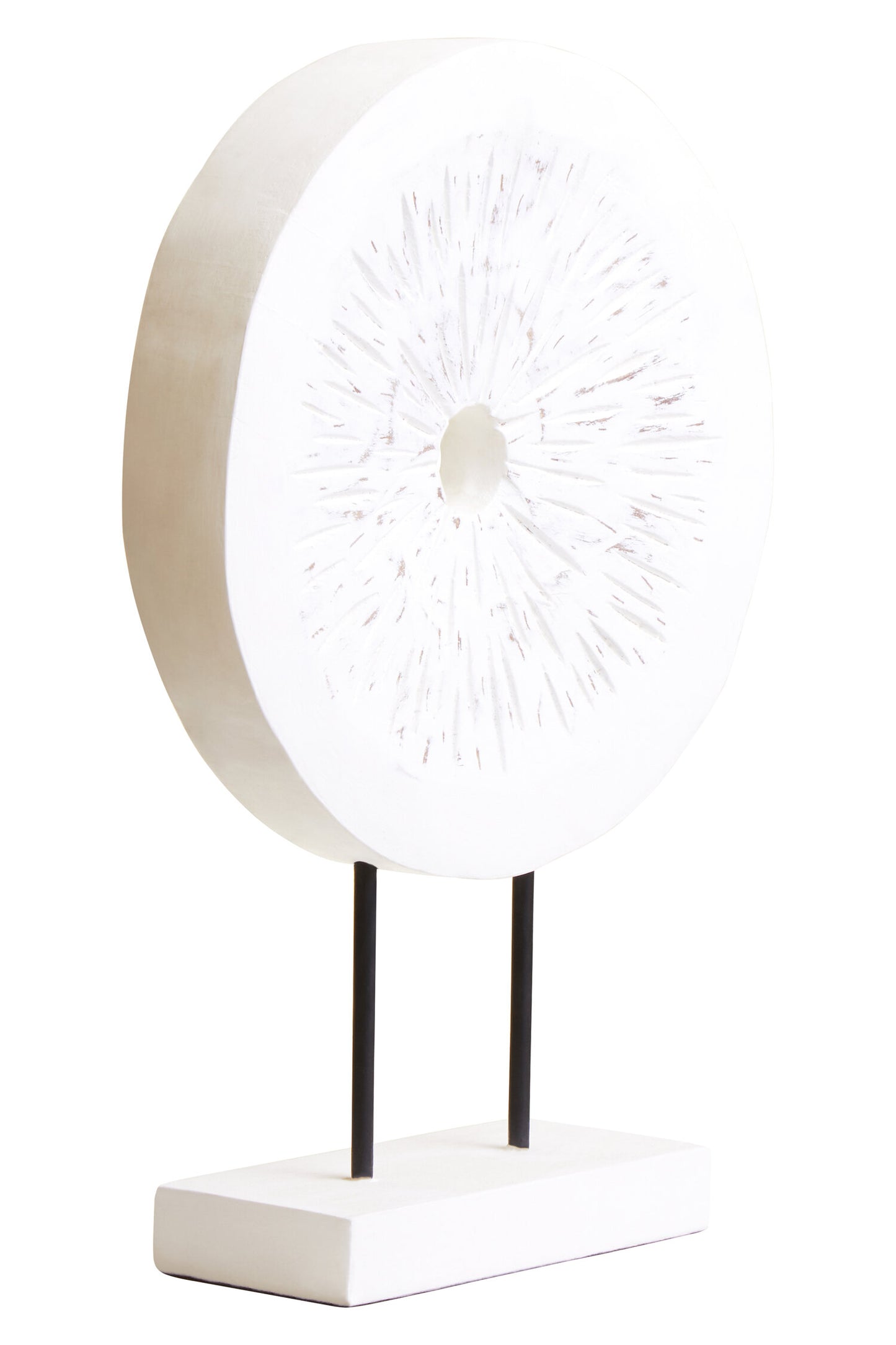 Luxe Decor Small Distressed White Mango Wood Sculpture