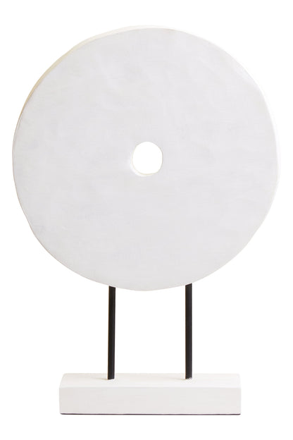 Luxe Decor Small Distressed White Mango Wood Sculpture Ornament | Bali & Blue