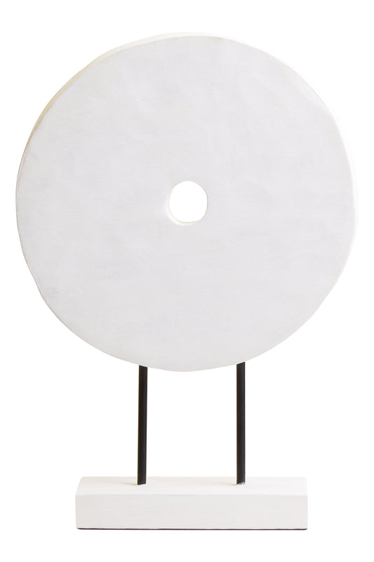 Luxe Decor Small Distressed White Mango Wood Sculpture Ornament | Bali & Blue