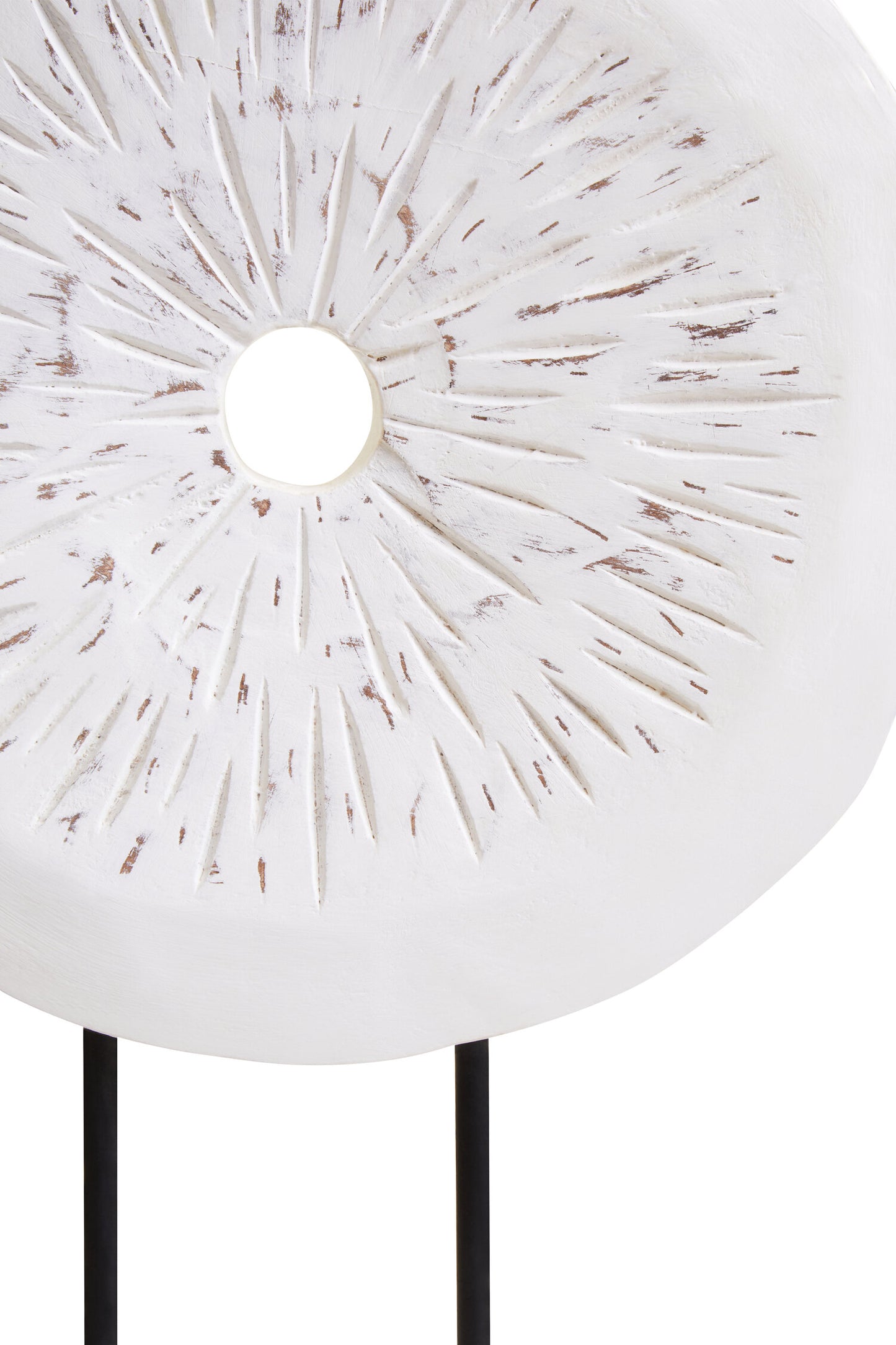 Luxe Decor Small Distressed White Mango Wood Sculpture