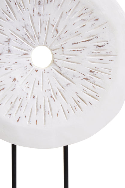 Luxe Decor Small Distressed White Mango Wood Sculpture