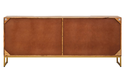 Frankie Mango Wood Paper Rope Detail Four Door Sideboard