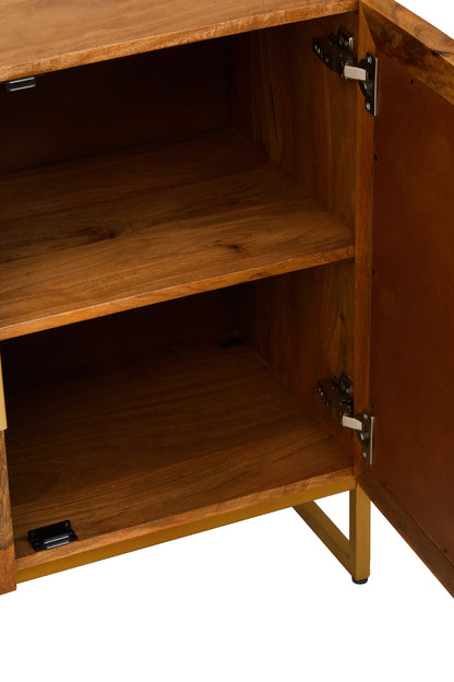 Frankie Mango Wood Paper Rope Detail Four Door Sideboard
