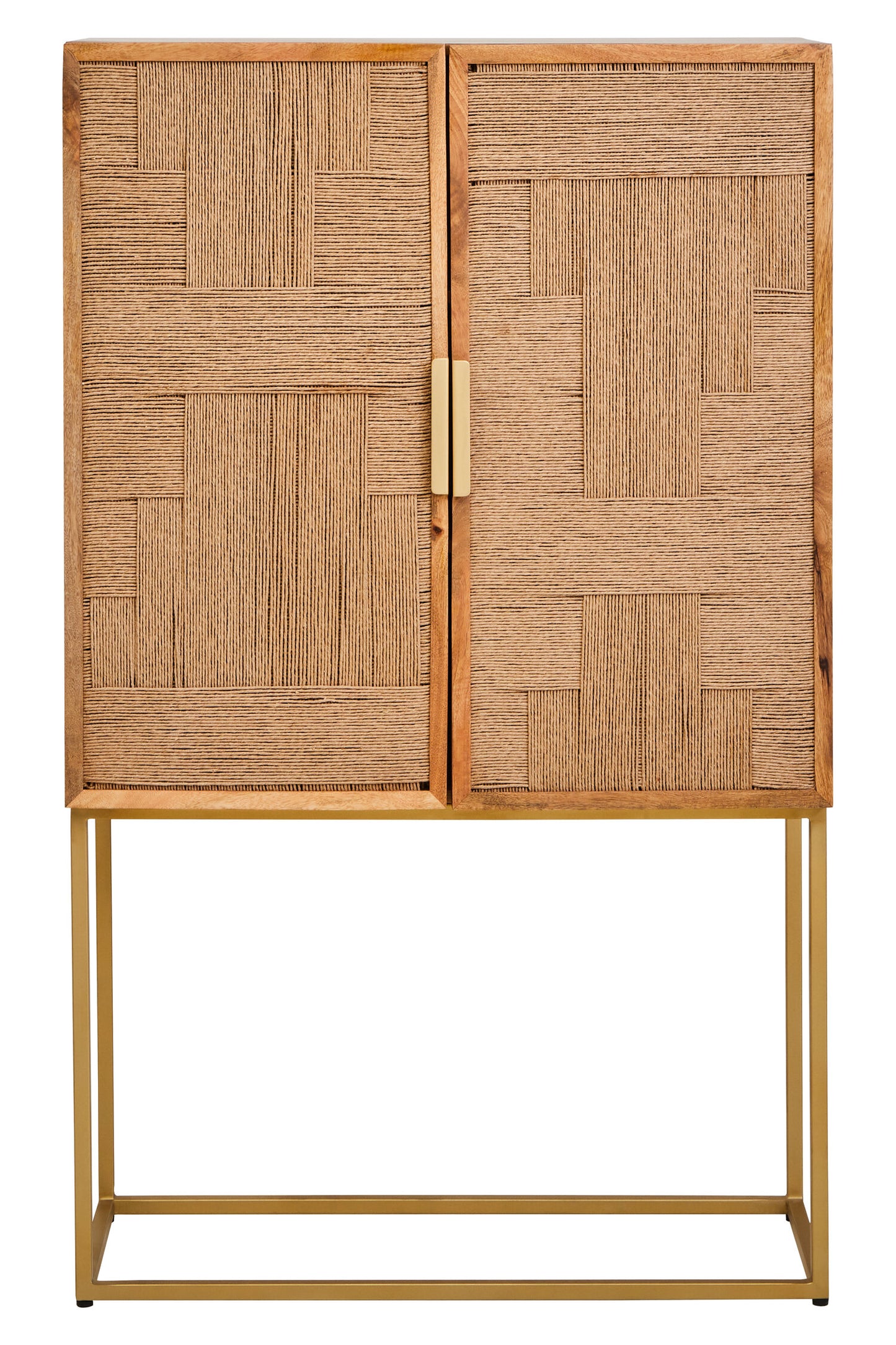 Frankie Paper Rope Detail Two Door Mango Wood Cabinet