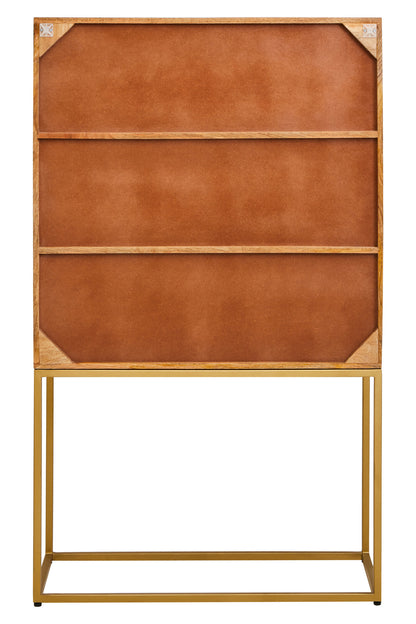 Frankie Paper Rope Detail Two Door Mango Wood Cabinet