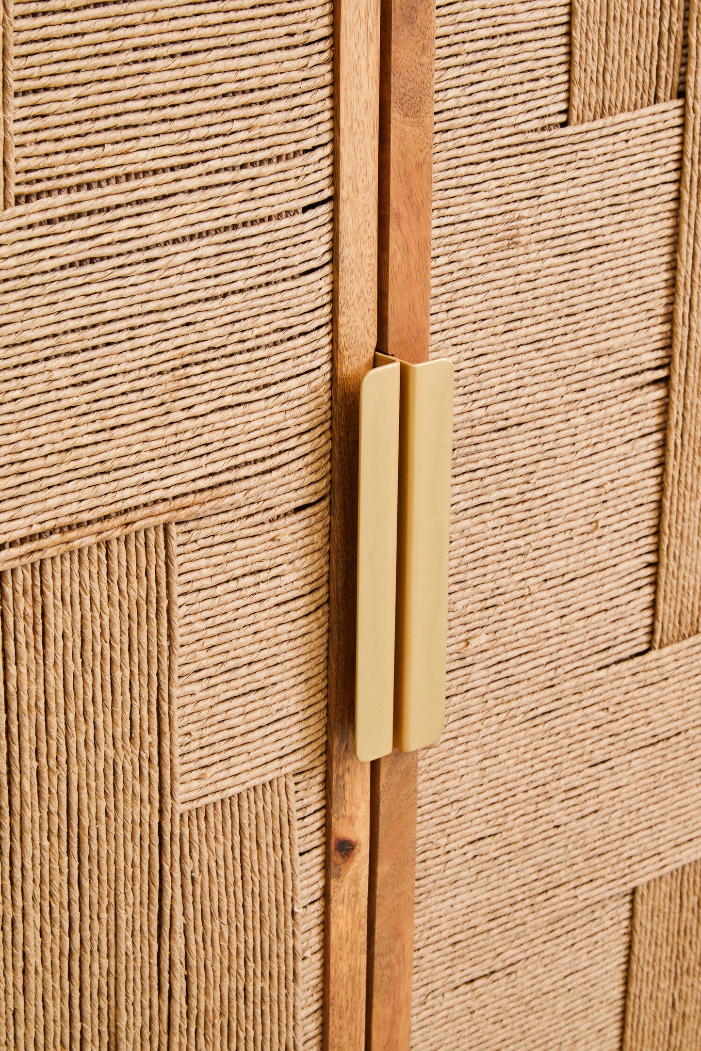 Frankie Paper Rope Detail Two Door Mango Wood Cabinet