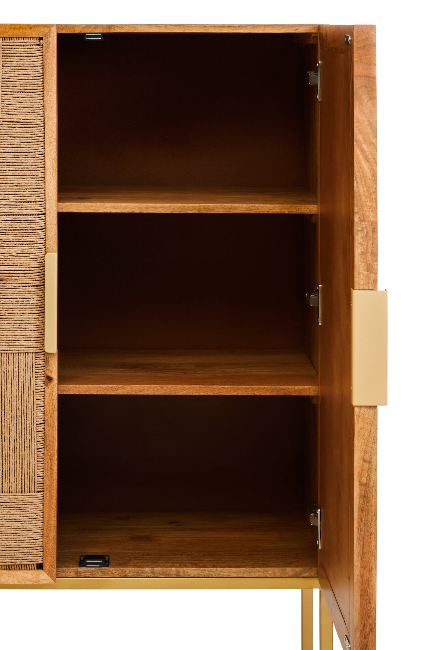Frankie Paper Rope Detail Two Door Mango Wood Cabinet