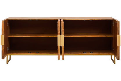 Frankie Mango Wood Paper Rope Detail Four Door Sideboard