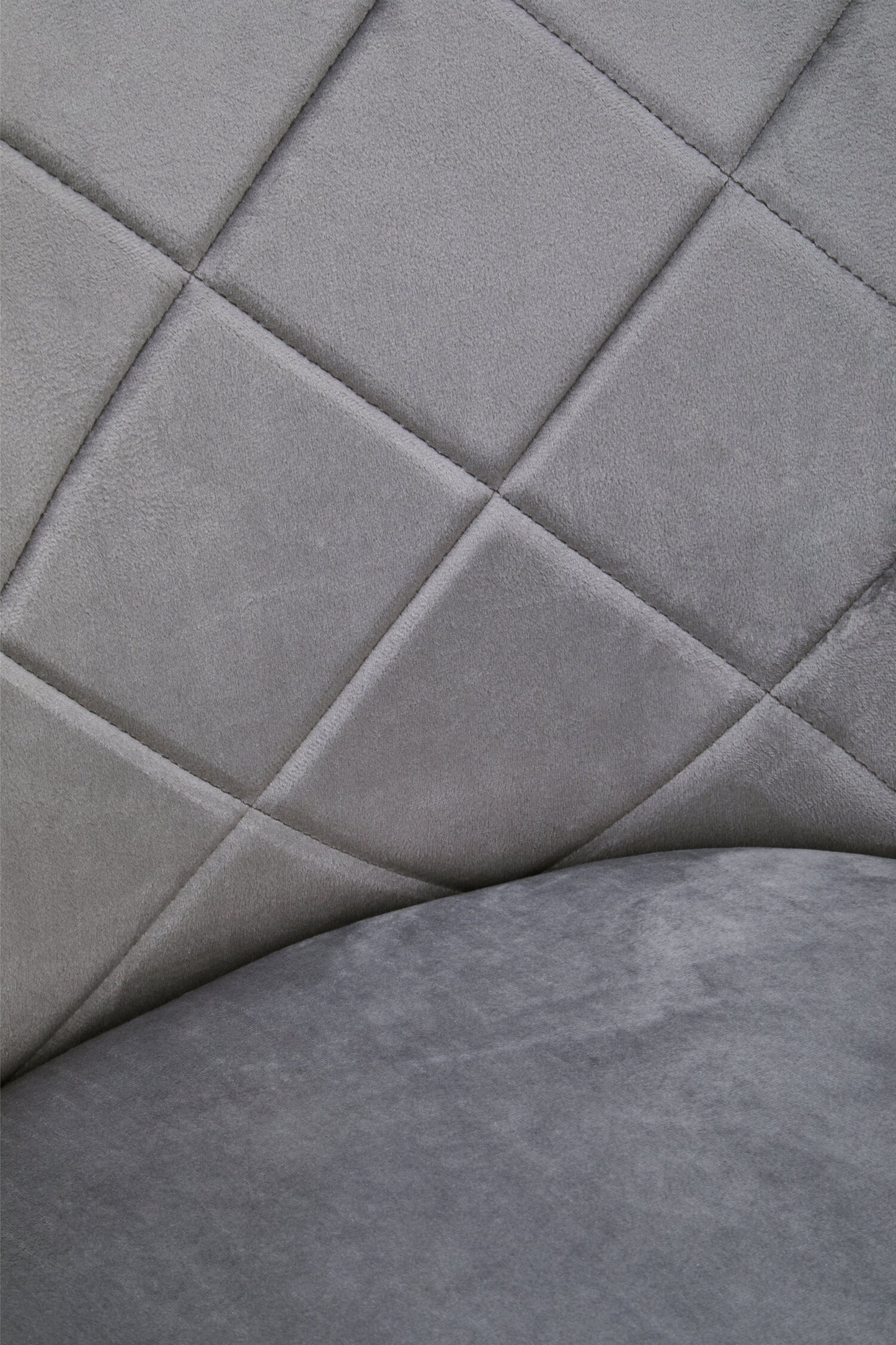 Lorena Mink Velvet Quilted Dining Chair with Chrome Finish Legs