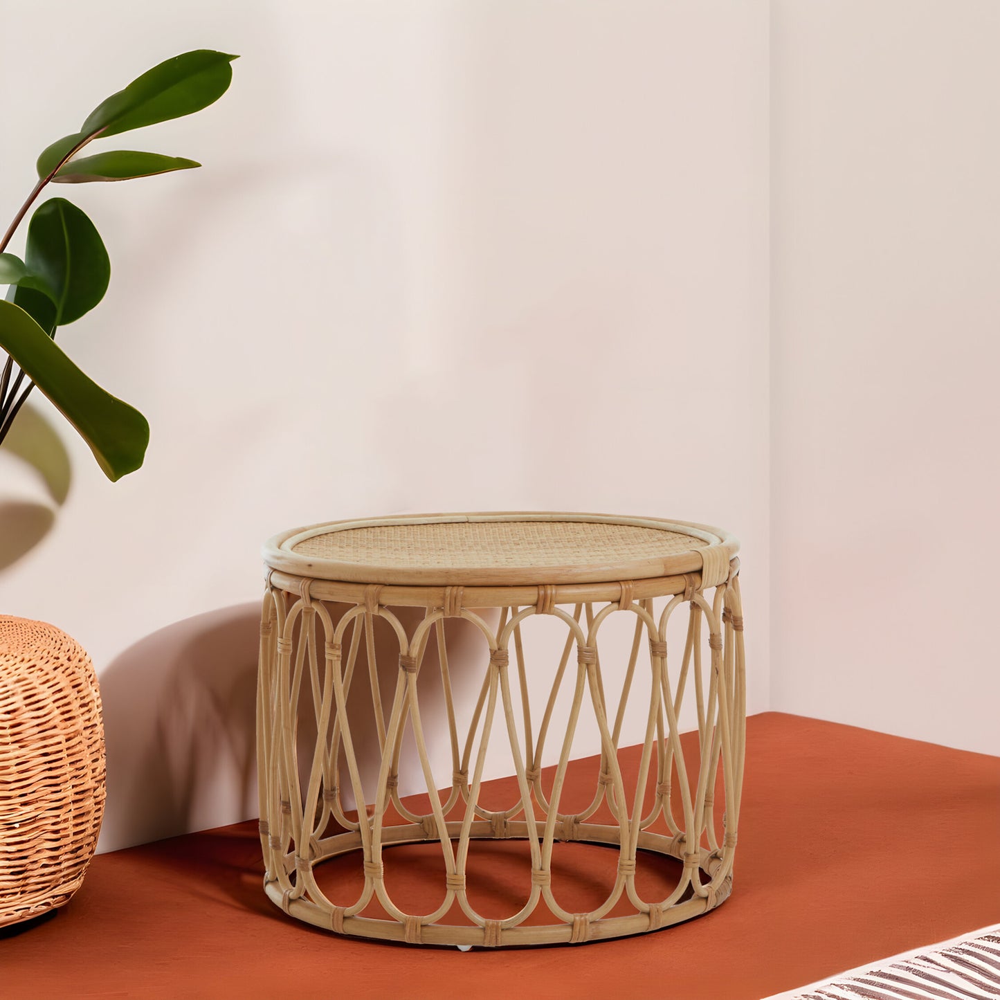 India Natural Rattan Accent Table