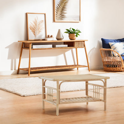 India Natural Rattan Rectangular Coffee Table