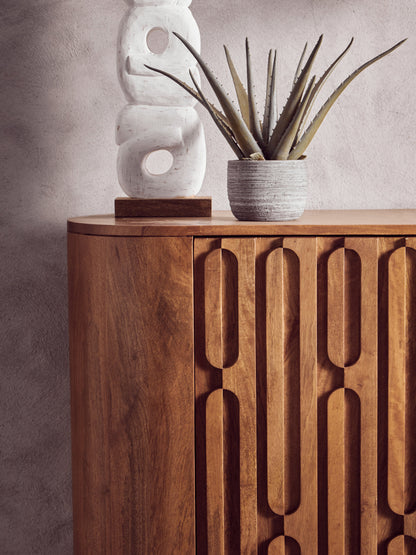 Luxe Decor White Mango Wood Ring Sculpture