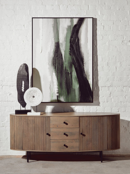 Luxe Decor Rustic Black Vertical Mango Wood Slice Sculpture