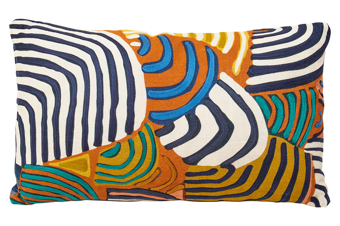Nomad Ozella Multicolour Abstract Swirl Rectangular Cushion