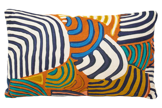 Nomad Ozella Multicolour Abstract Swirl Rectangular Cushion