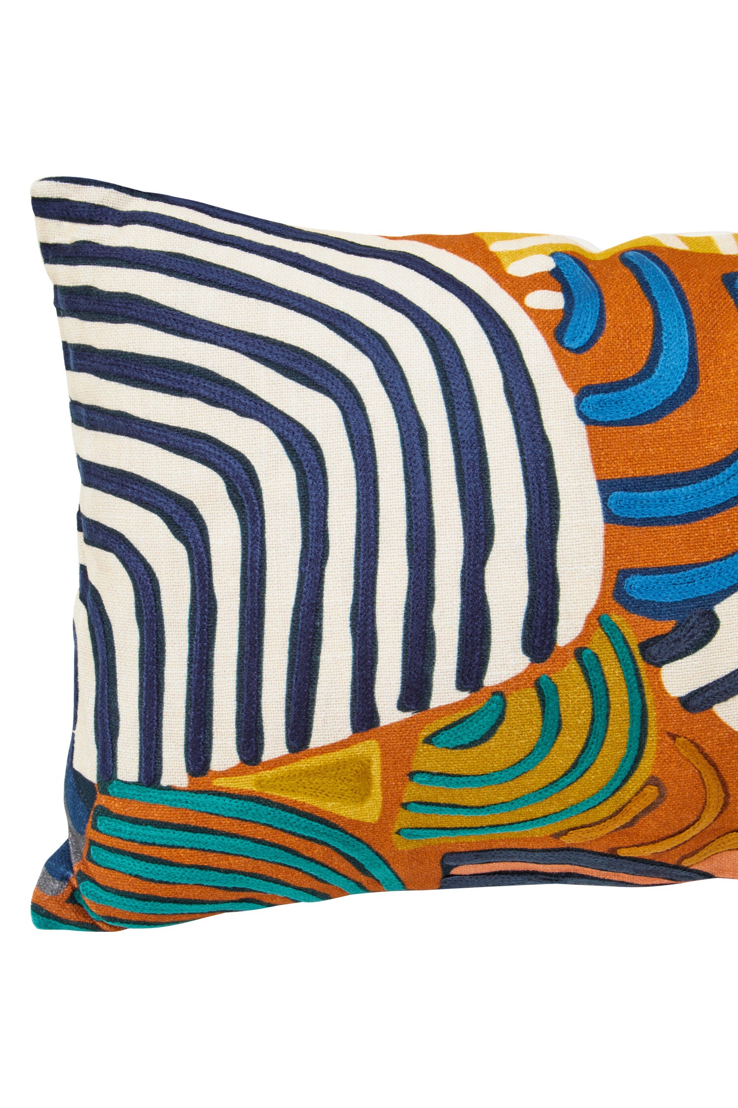 Nomad Ozella Multicolour Abstract Swirl Rectangular Cushion