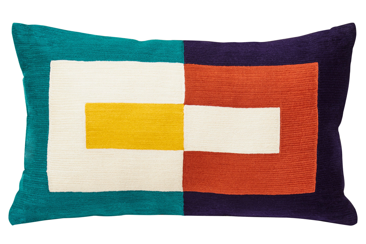 The Edit Multi Coloured Rectangular Cushion | Bali & Blue