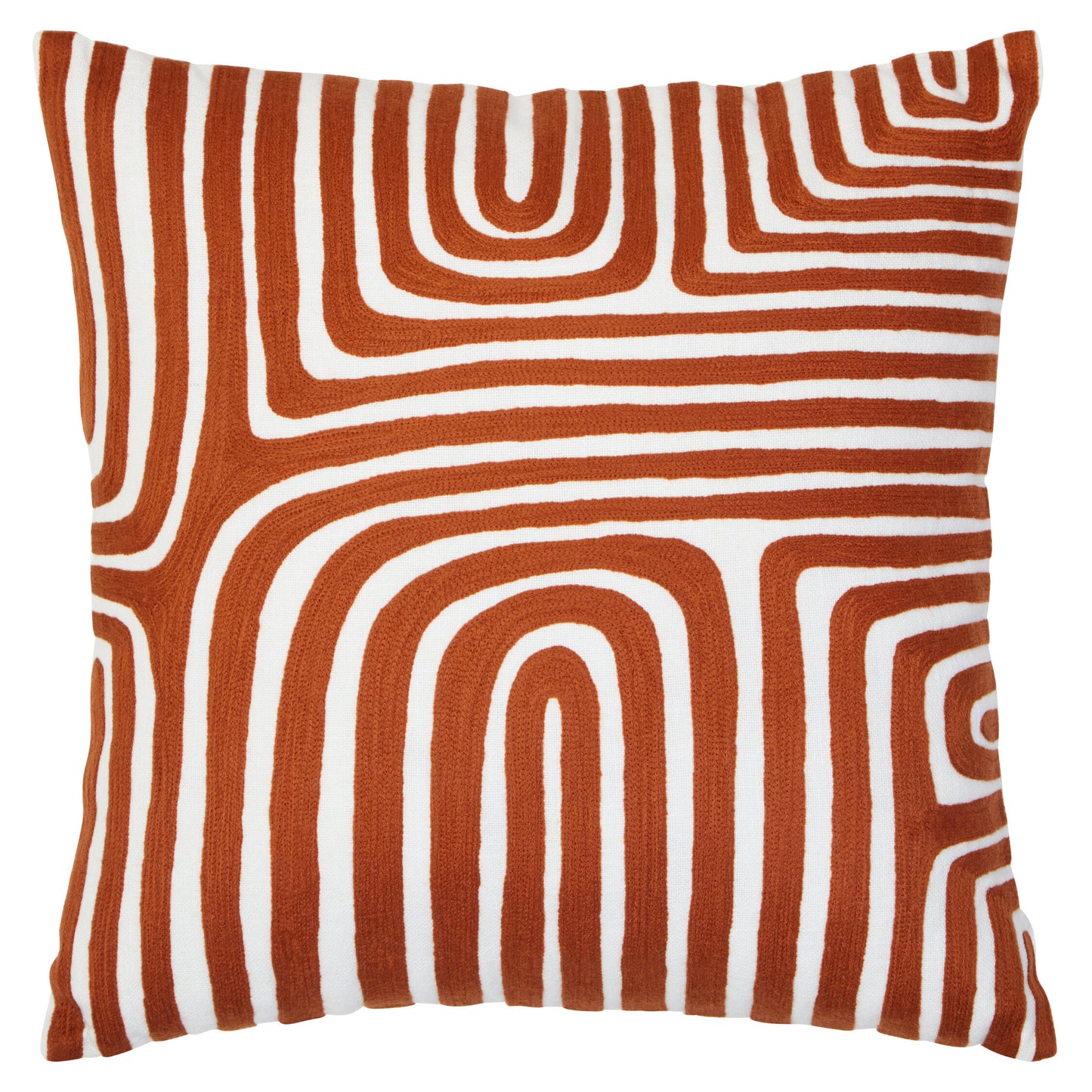 The Edit Rust White Decorative Cushion | Bali & Blue