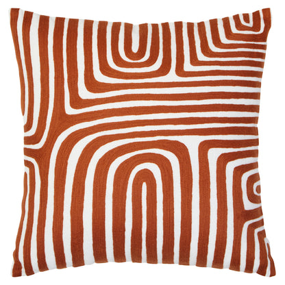The Edit Rust White Decorative Cushion | Bali & Blue