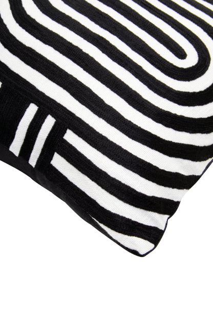 Nomad Ozella Black and White Rectangular Cushion