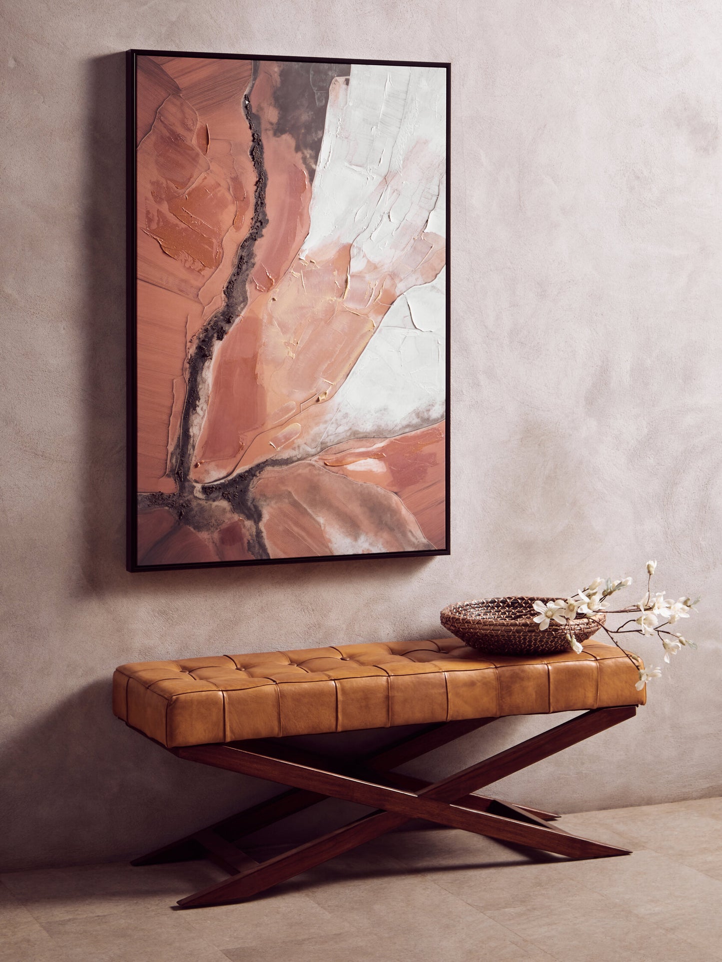 Galleria Terracotta Textured Abstract Wall Art