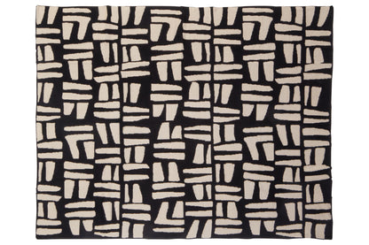The Edit Natural Black Geometric Throw