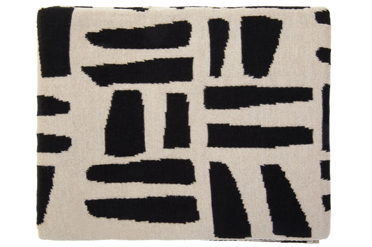 The Edit Natural Black Geometric Throw | Bali & Blue
