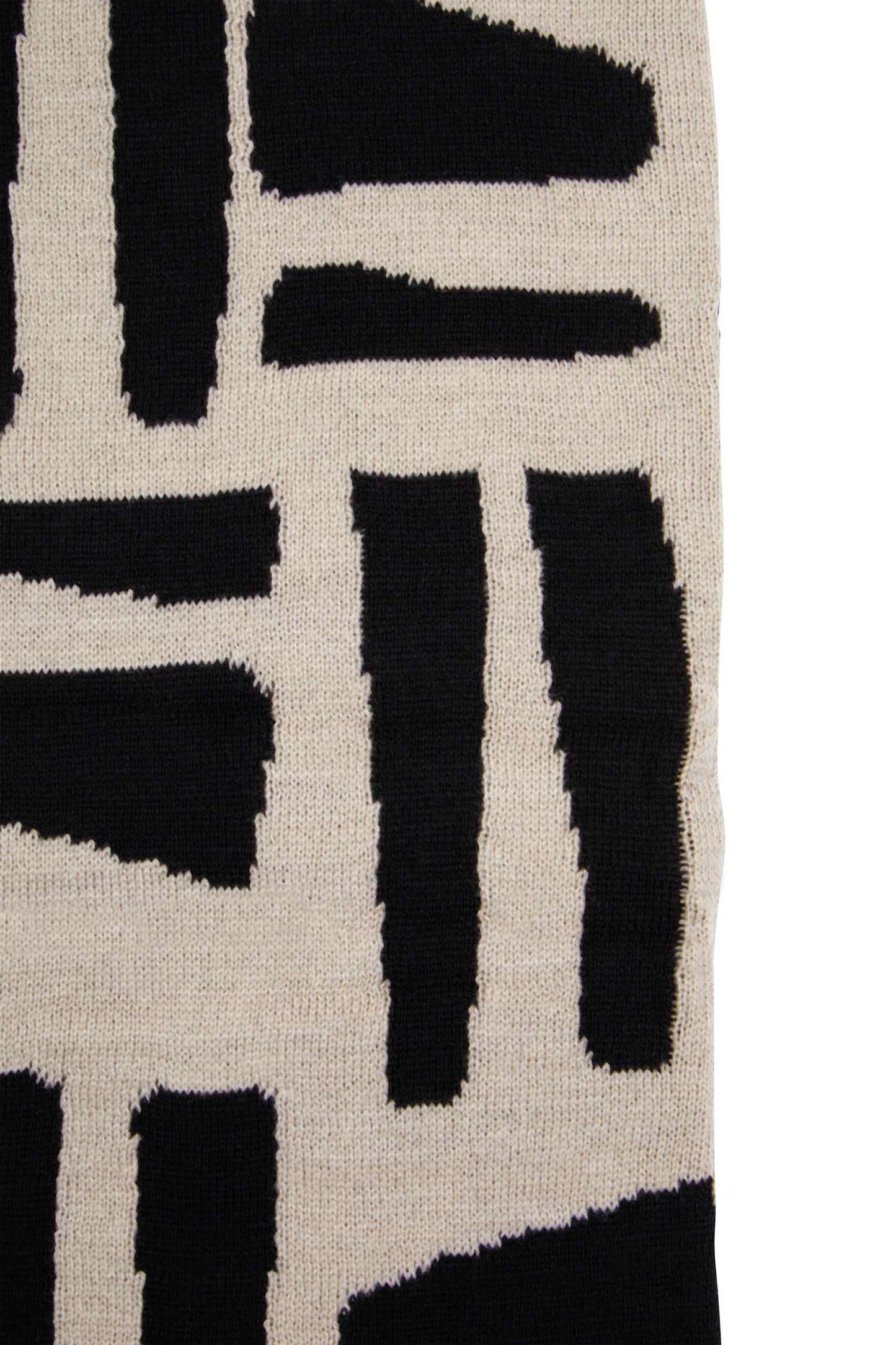 The Edit Natural Black Geometric Throw