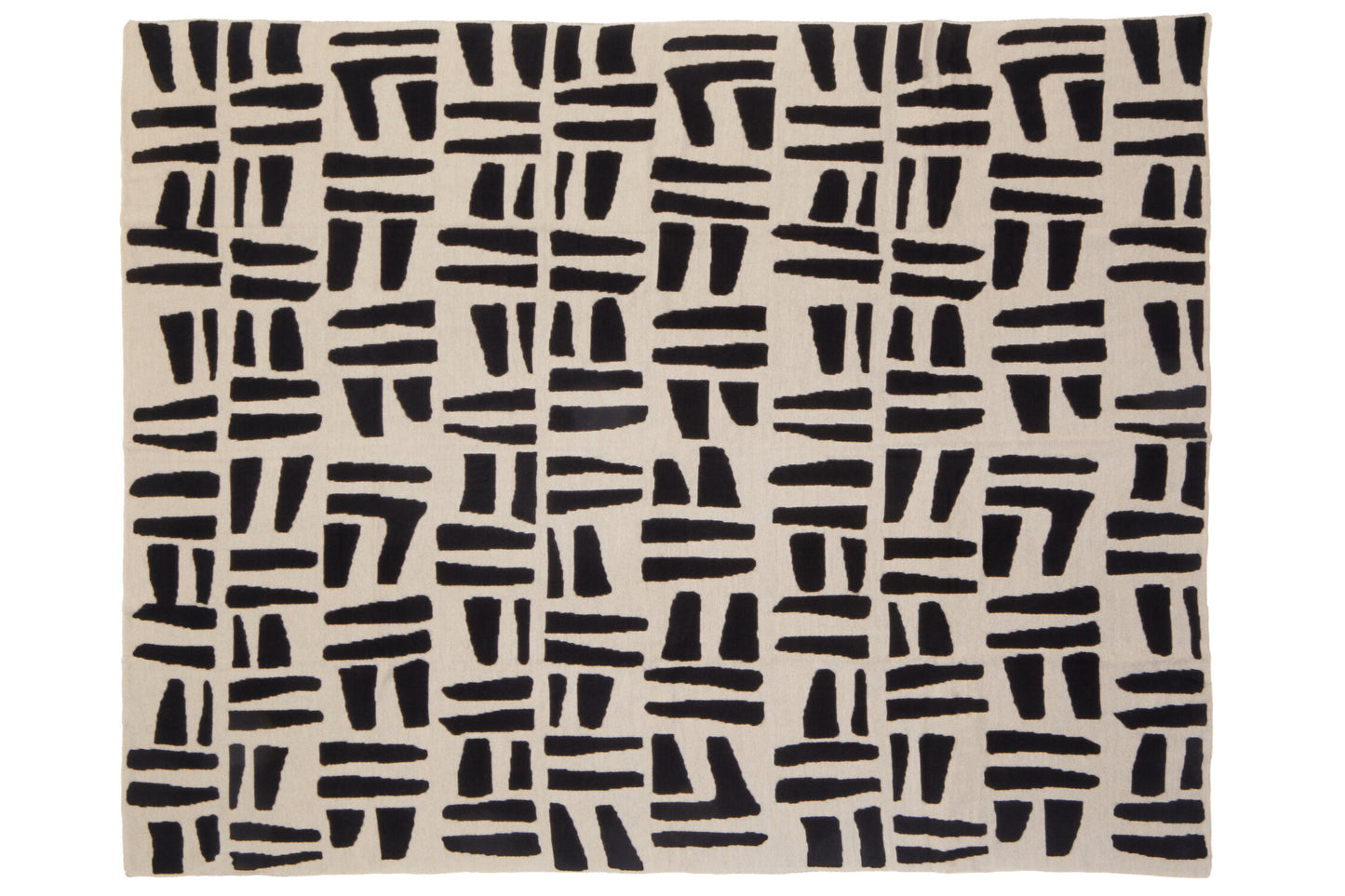 The Edit Natural Black Geometric Throw