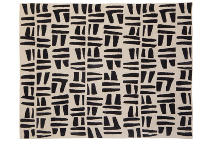 The Edit Natural Black Geometric Throw