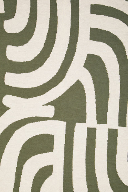 The Edit Natural Green Abstract Throw