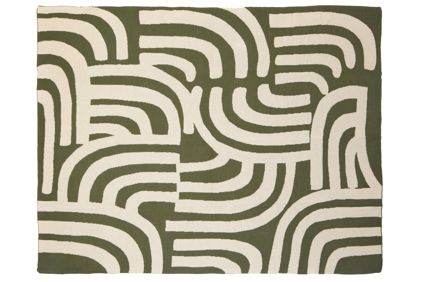 The Edit Natural Green Abstract Throw | Bali & Blue