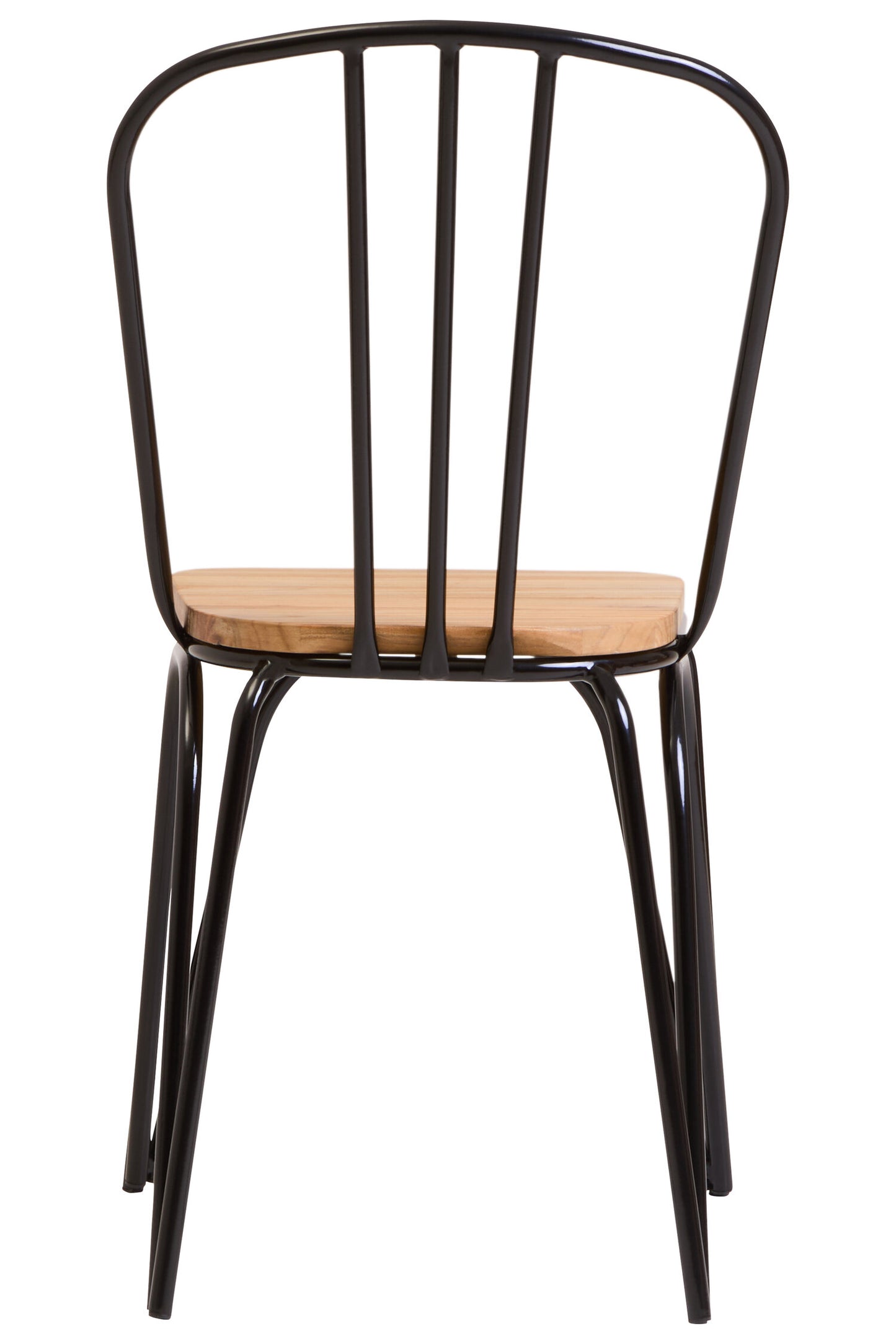 Cory Industrial Dining Chair Elm Wood Seat with Black Finish Metal Frame | Bali & Blue