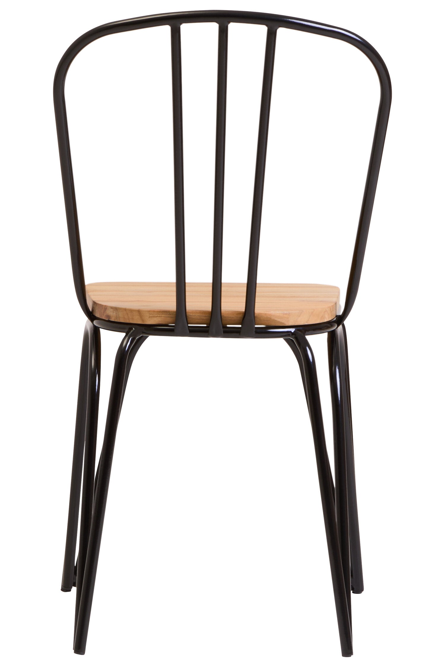 Cory Industrial Dining Chair Elm Wood Seat with Black Finish Metal Frame | Bali & Blue