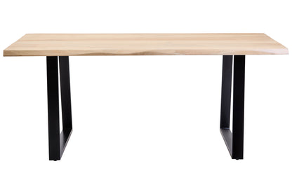 Milan Mango Wood Live Edge Black Metal legs Dining Table