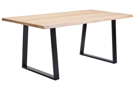 Milan Mango Wood Live Edge Black Metal legs Dining Table