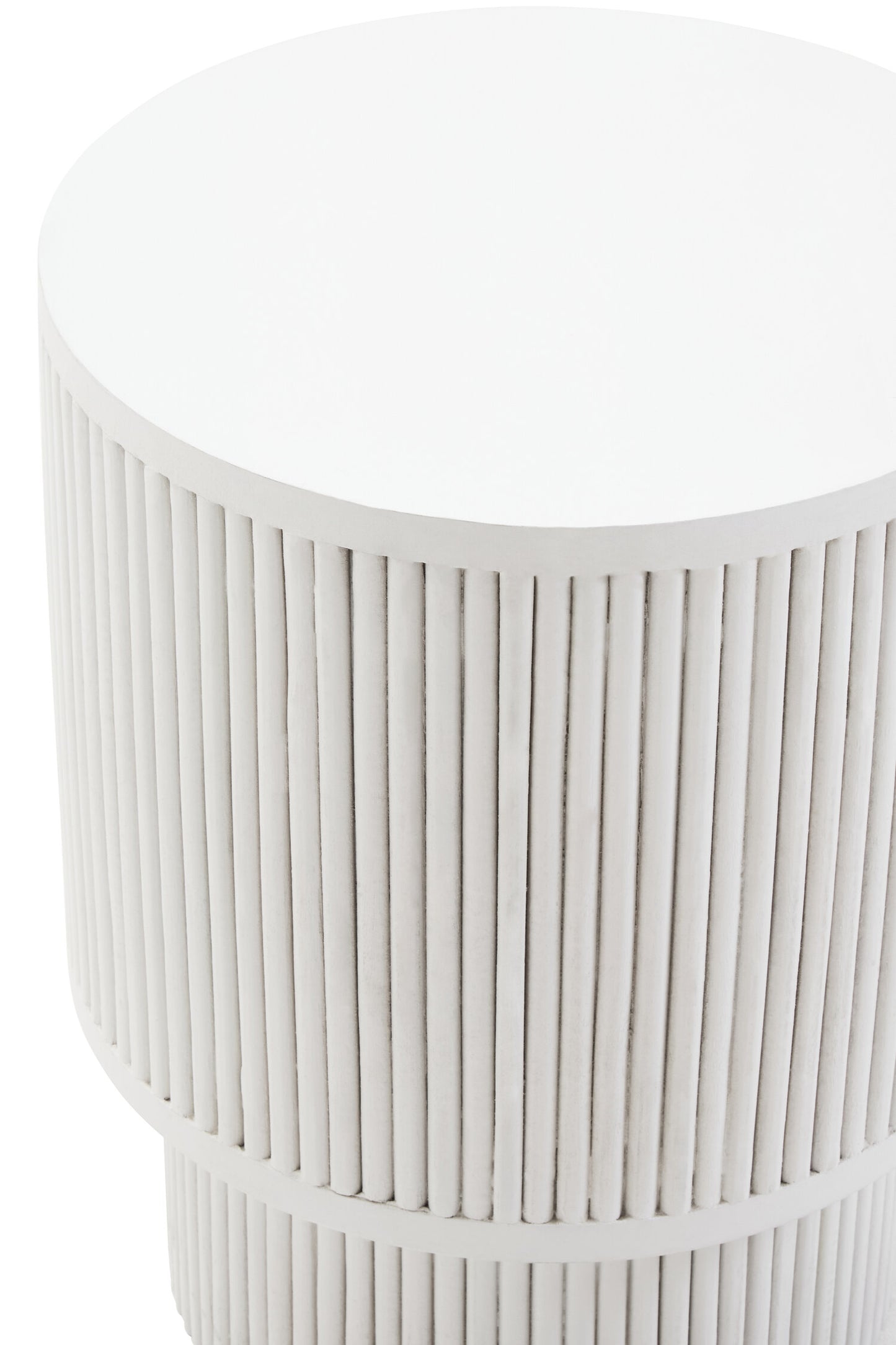 Tula Whitewash Mango Wood Ridge Side Table
