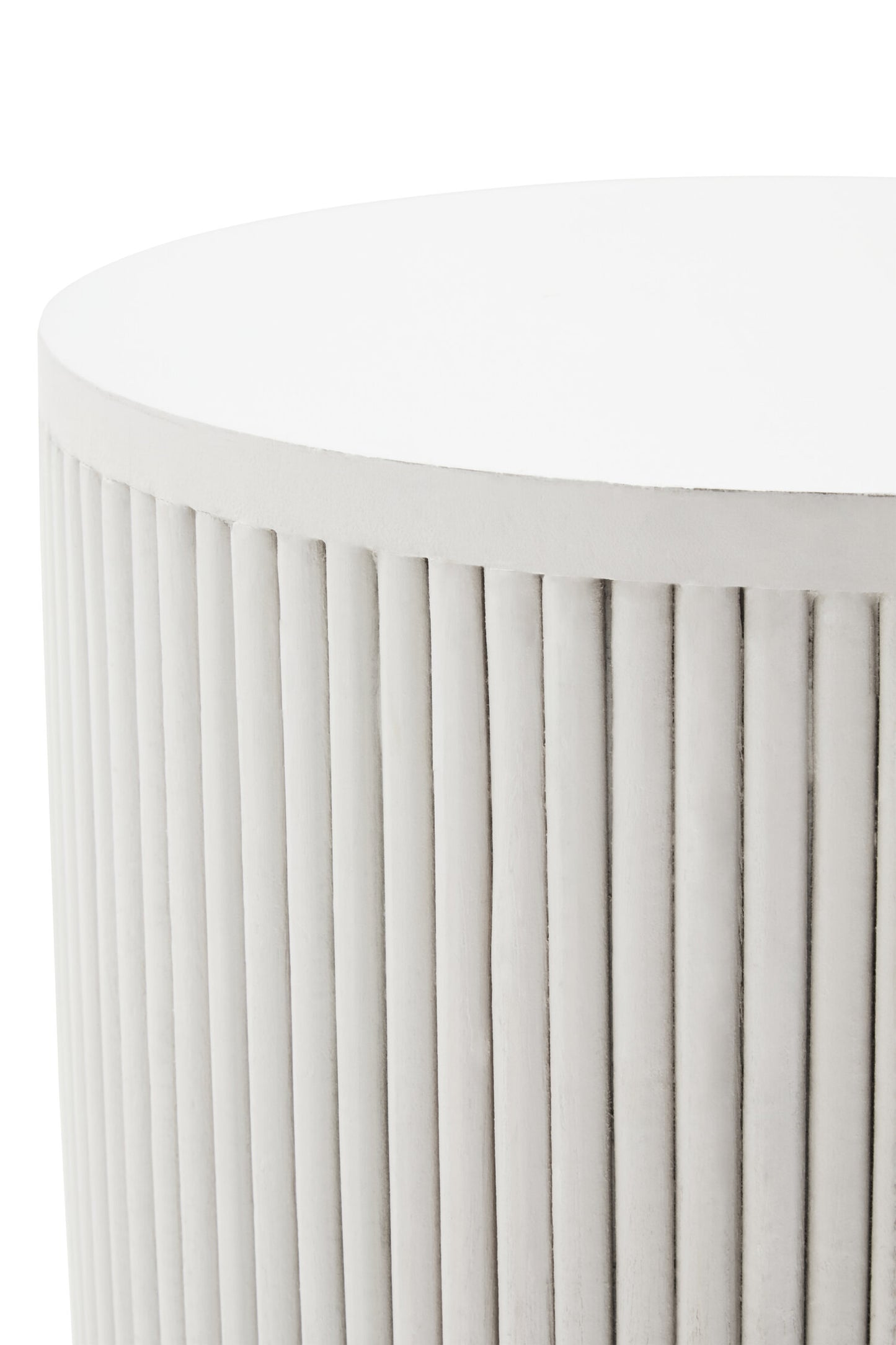Tula Whitewash Mango Wood Ridge Side Table