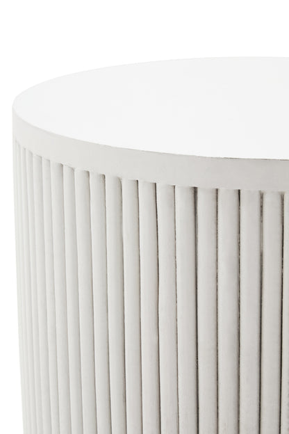 Tula Whitewash Mango Wood Ridge Side Table