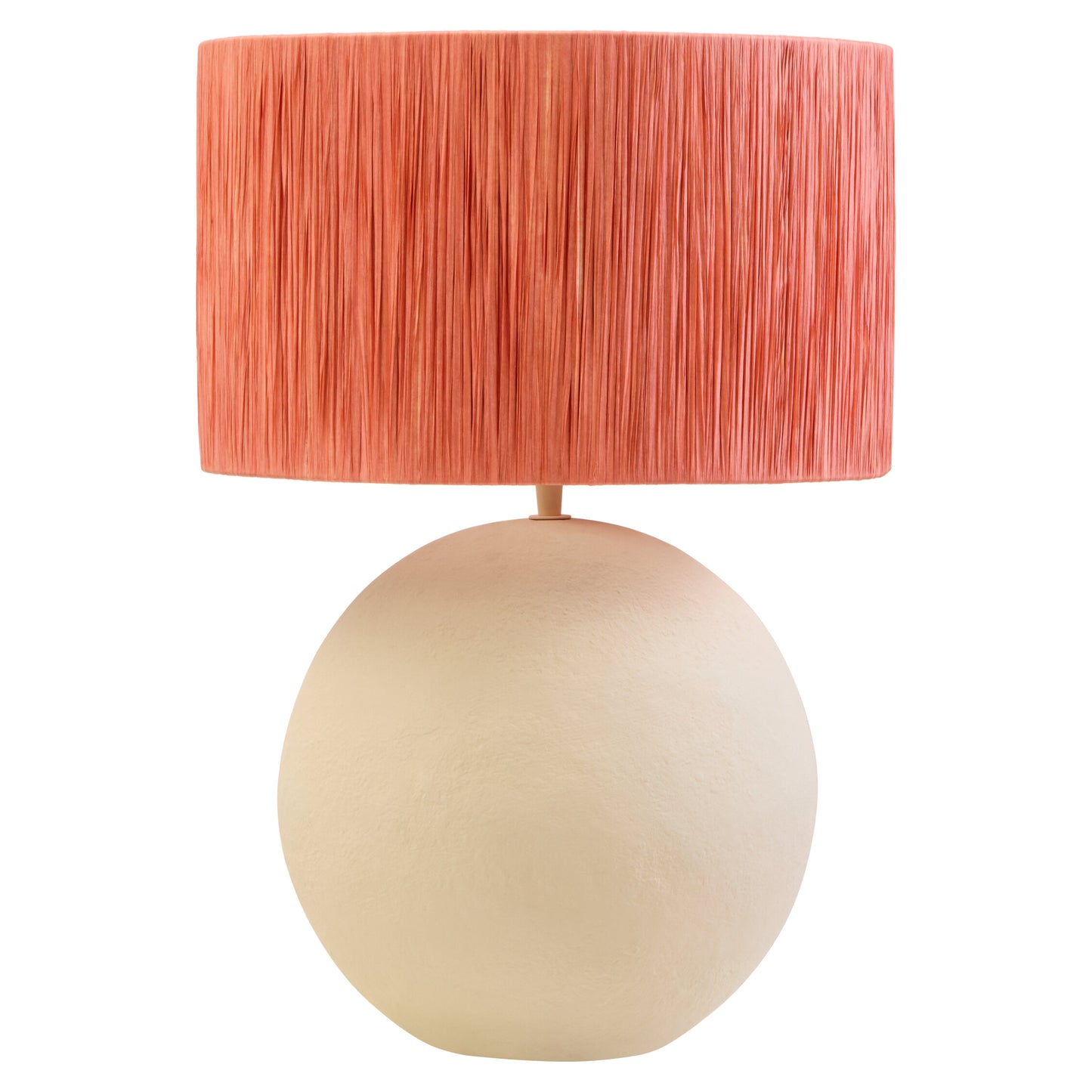 Penelope Natural Papier Mache Rust Raffia Table Lamp | Bali & Blue