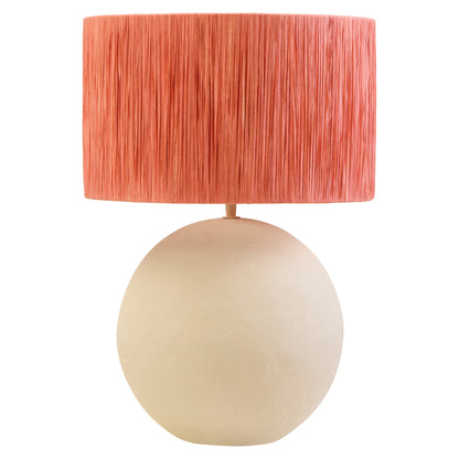 Penelope Natural Papier Mache Rust Raffia Table Lamp | Bali & Blue