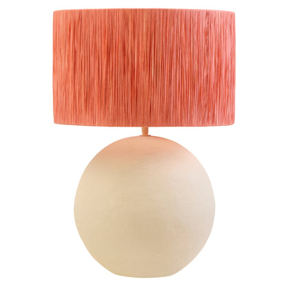 Penelope Natural Papier Mache Rust Raffia Table Lamp