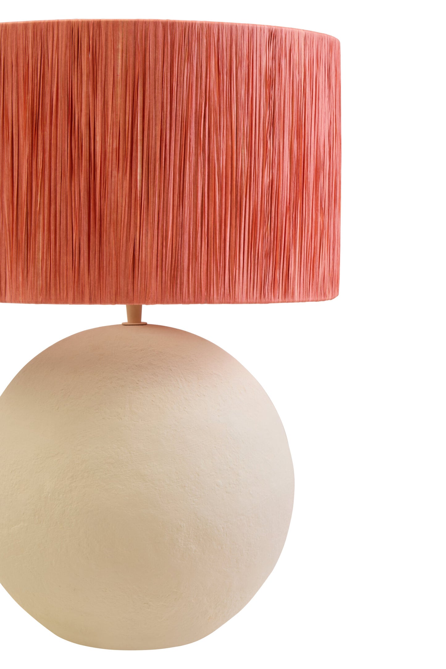 Penelope Natural Papier Mache Rust Raffia Table Lamp