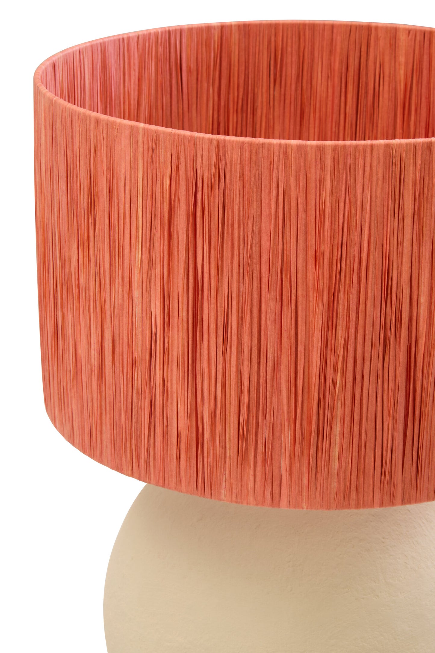 Penelope Natural Papier Mache Rust Raffia Table Lamp