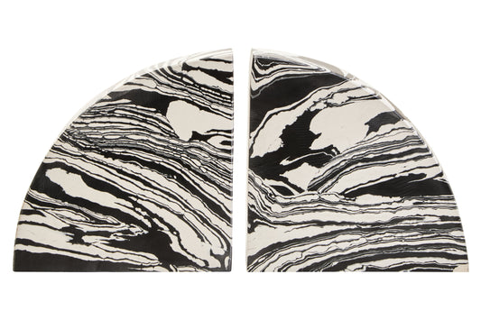 Luxe Decor Black White Marble Set of 2 Bookends | Bali & Blue